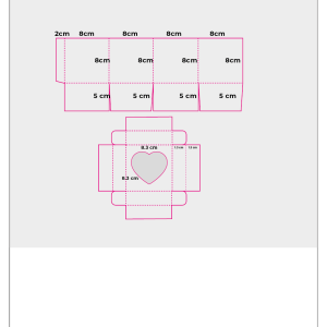 Plantilla Gratis - Caja almohada Corazón 2